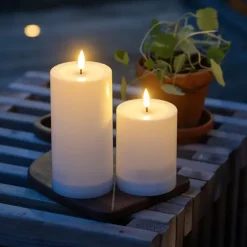 Aurinkokennokynttilä valkoinen 17,5 cm