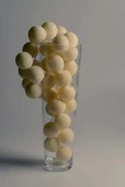 Cotton Ball valosarja luonnonvalkoinen 35-palloa