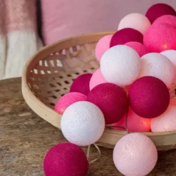 Cotton Ball valosarja pinkki 35-palloa