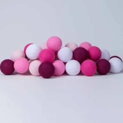 Cotton Ball valosarja pinkki 35-palloa
