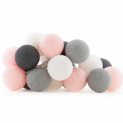 Cotton Ball valosarja pinkkiharmaa 20-palloa