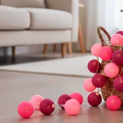 Cotton Ball valosarja pinkki 20-palloa