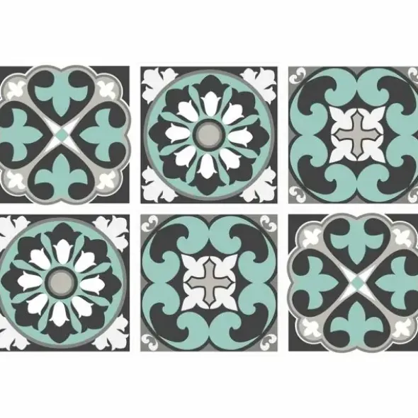 Gekkofix Laattatarra 15x15cm ruskea/turkoosi 6kpl