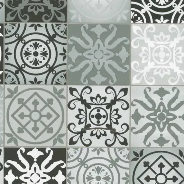 Gekkofix Tiles mustavalkoinen 45 cm