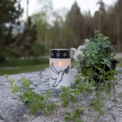 Hautakynttilä LED Kyyhkynen
