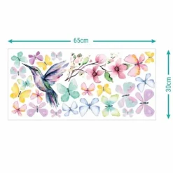 Ikkunatarrasetti Kolibri ja perhoset