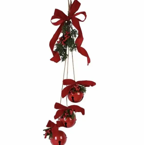Jouluiset isot kulkuset punainen 72 cm