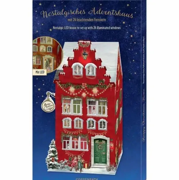 Joulukalenteri Joulutalo valoilla 30 cm