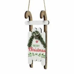 Joulukoriste kelkka valkoinen 16 cm