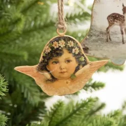 Joulukoriste Vintage Enkeli roosa