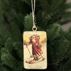 Joulukoriste Vintage Joulupukki suksilla