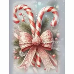 Joulukortti Candy Cane karkkikepit