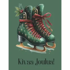 Joulukortti Vintage Luistimet, Kivaa Joulua!