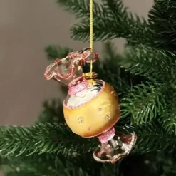 Joulukuusenkoriste Candy kulta/roosa 8 cm lasia