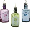 Joulukuusenkoriste Gin lasipullo 8,5 cm, eri värejä