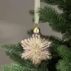 Joulukuusenkoriste Kukkatähti lasia 8 cm vaalea violetti