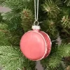 Joulukuusenkoriste Macaron lasia vadelma