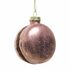 Joulukuusenkoriste Macaron lasia roosa