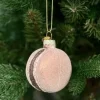 Joulukuusenkoriste Macaron lasia vaaleanruskea