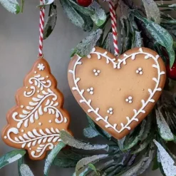 Joulukuusenkoriste Piparkakkusydän tai -kuusi iso