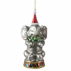 Joulukuusenkoriste Sirkusnorsu lasia 12,5 cm