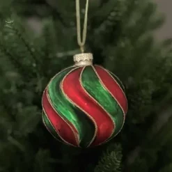 Joulukuusenkoriste Swirl lasia 8 cm