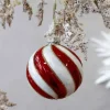 Joulukuusenkoriste Tivoli 8 cm punavalkoinen