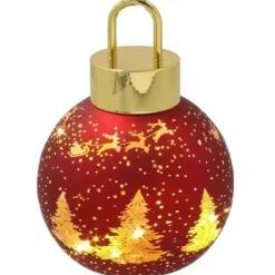 Joulupallokoriste led-valolla lasia 16 cm