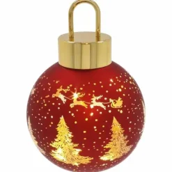 Joulupallokoriste led-valolla lasia 28 cm
