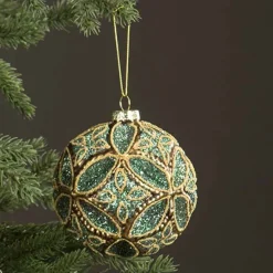 Joulupallo Marble vihreä 8 cm