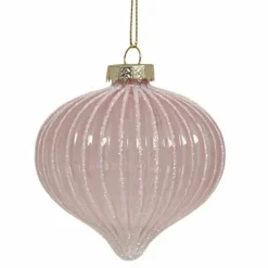 Joulupallo Sipuli lasia 8 cm roosa