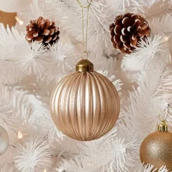 Joulupallo Stripe 8 cm nougat