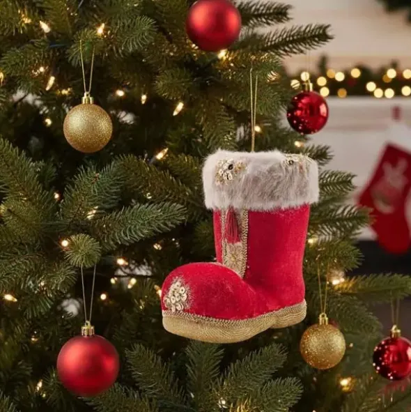 Joulupukin Saapas 26 cm punainen sametti