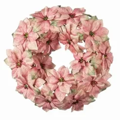 Joulutähtikranssi 30 cm vaaleanpunainen
