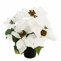 Joulutähti ruukussa 35 cm valkoinen