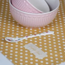 Keittiöpyyhe Polka sinapinkeltainen