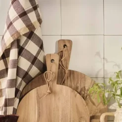Keittiöpyyhe ruutumalli tummanruskea