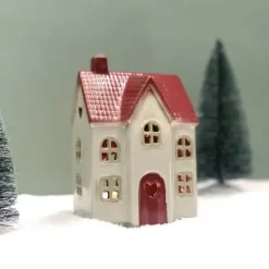 Keraaminen talolyhty sydänovella 15 cm