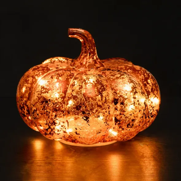 Kurpitsakoriste led-valolla 15 cm