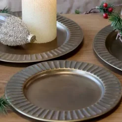 Kynttilänalunen antiikkipronssi 20 cm