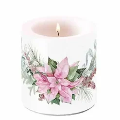 Kynttilä Pinkki joulutähti 10 cm