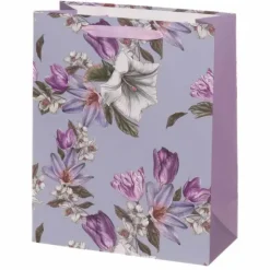 Lahjakassi Kukat 32 cm violetti