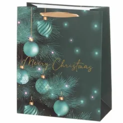 Lahjakassi Merry Christmas 32 cm vihreä