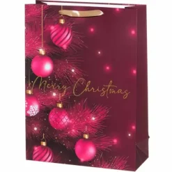 Lahjakassi Merry Christmas 42 cm pinkki