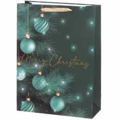 Lahjakassi Merry Christmas 42 cm vihreä