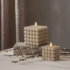 LED-Kuplakynttilä 9,5 cm beige