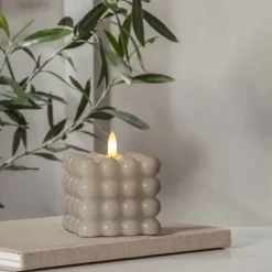 LED-Kuplakynttilä 9,5 cm beige