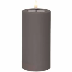 LED-kynttilä Softis ruskeanharmaa 17,5 cm