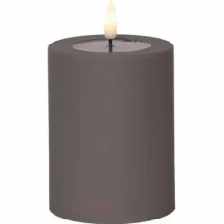 LED-kynttilä Softis ruskeanharmaa 12,5 cm