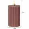 LED-kynttilä Stripe roosa 15 cm